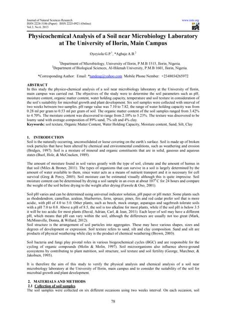 laboratory for microbiological and physicochemical analyzes and soil|soil microbiology standards.